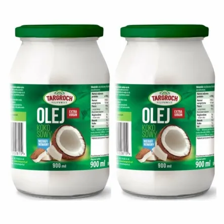 Zestaw 2 x Olej Kokosowy Extra Virgin Nierafinowany Surowy Zapachowy 900 ml - Targroch