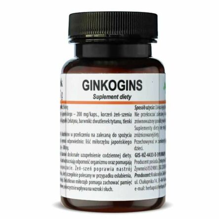 Ginkogins - Miłorząb Japoński +Żeń-Szeń 30 Kapsułek - Herbapol