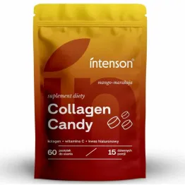 Collagen Candy Mango-Marakuja (Kolagen+ Witamina C+ Kwas Hialuronowy) 60 Pastylek - Intenson