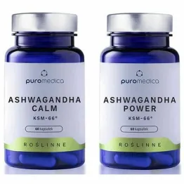 Pakiet Ashwagandha CALM + POWER 120 Kapsułek (2 x 60 Kapsułek) - Puromedica