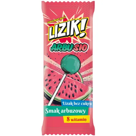 Lizak z Witaminami o Smaku Arbuzowym ARBUSIO 8 g - LIZIK!