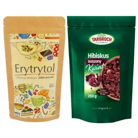 Erytrytol 500 g - Simpatiko + Kwiat Hibiskusa Suszony 250 g Targroch