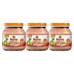 3 x Danie dla Niemowląt Mięso Wołowe Bio Demeter 125 g - Holle