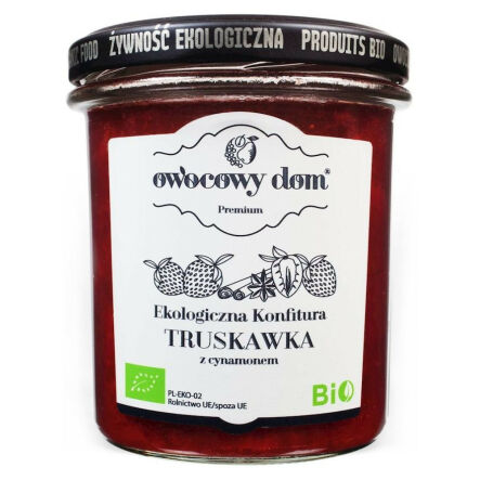 Konfitura Truskawka Z Cynamonem Bio Niskosłodzona 300g Owocowy Dom