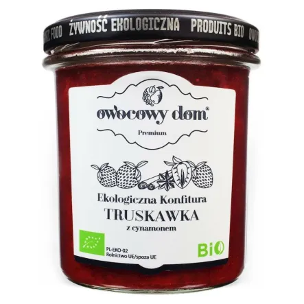 Konfitura Truskawka Z Cynamonem Bio Niskosłodzona 300g Owocowy Dom