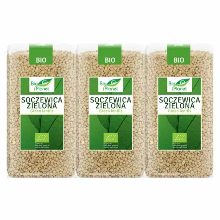 3 x Soczewica Zielona Bio 500 g - Bio Planet