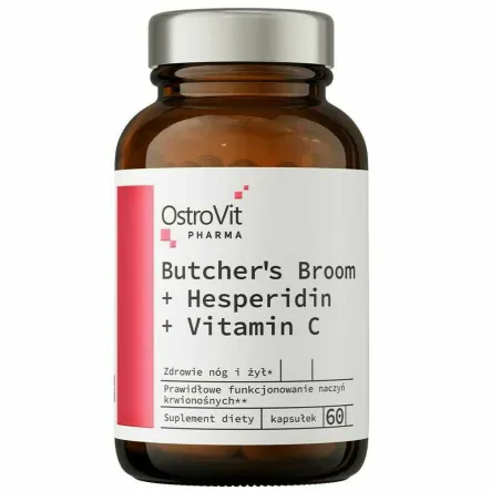 Ruszczyk + Hesperydyna + Witamina C 60 Kapsułek - OstroVit Pharma