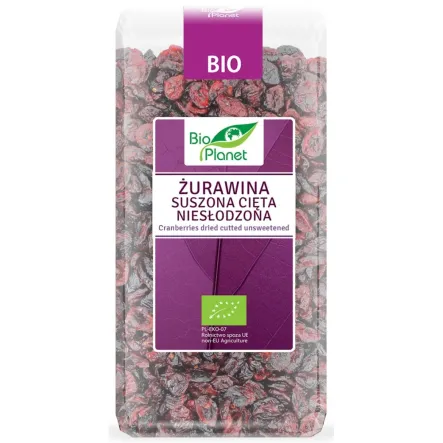 Żurawina Suszona Cięta Niesłodzona Bio 400 g - Bio Planet