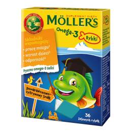 Moller's Omega - 3 Rybki Pomarańczowo - Cytrynowe 36 Sztuk - Orkla