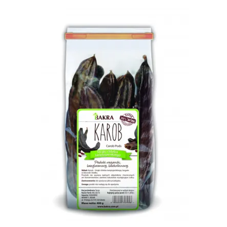 Karob - Strąki 400 g BAKRA - całe strąki chleba świętojańskiego