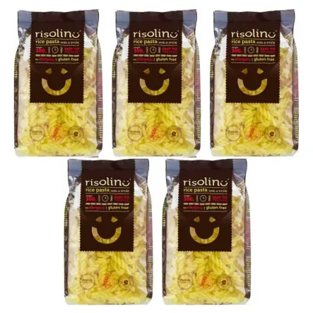 5 x Makaron Ryżowy z Kurkumą Świderki Bezglutenowy 300 g - Risolino