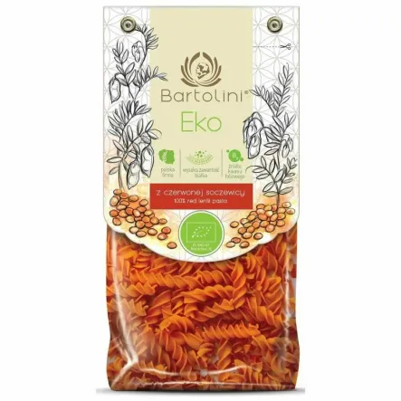 Makaron z Soczewicy Czerwonej Świderki Bio 250 g - Bartolini