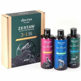 Zestaw Żele Pod Prysznic 3 w 1 (Ciało, Twarz, Włosy) 900 ml (3 x 300 ml) - DUETUS FOR MEN