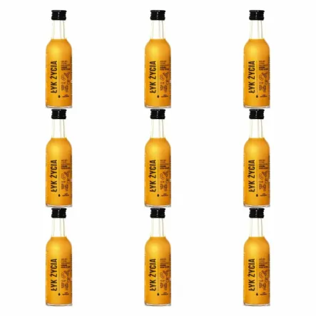 9 x ŁYK Życia (Imbir, Miód, cytryna, Woda Kokosowa, Kurkuma, Pieprz Cayenne) 50 ml - Drest