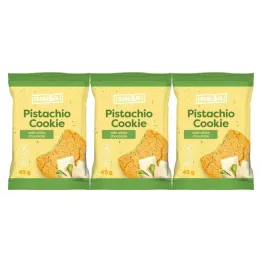 3 x Ciastko Pistacjowe z Białą Czekoladą Bez Dodatku Cukru Bezglutenowe 45 g - Frank and Oli