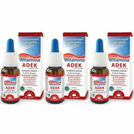3 x Witamina ADEK Kompleks Witamin A+D3+E+K2-MK7 20 ml  - Dr. Jacobs