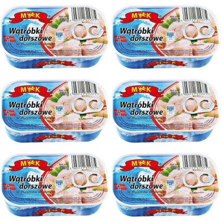 6 x Wątróbki Dorszowe w Tłuszczu Własnym 115 g MK - Wątróbka dorszowa