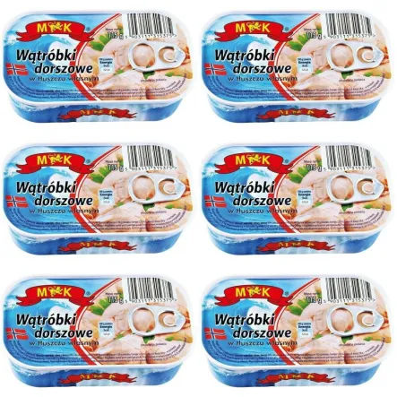 6 x Wątróbki Dorszowe w Tłuszczu Własnym 115 g MK - Wątróbka dorszowa