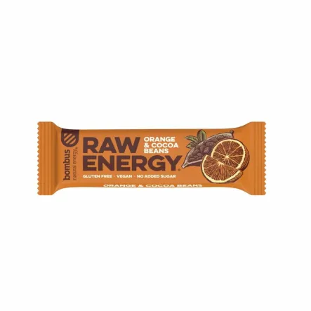 Baton Raw Energy Pomarańcza Ziarno Kakao Bezglutenowy 50 g Dmhermes -  Przecena Krótka Data Minimalnej Trwałości