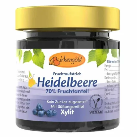 Mus Borówkowy Bez Dodatku Cukru 200 g - Birkengold