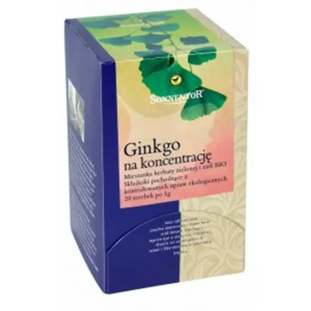 Ginkgo herbata na koncentracje Bio 20 x 1 g Sonnentor - Wyprzedaż