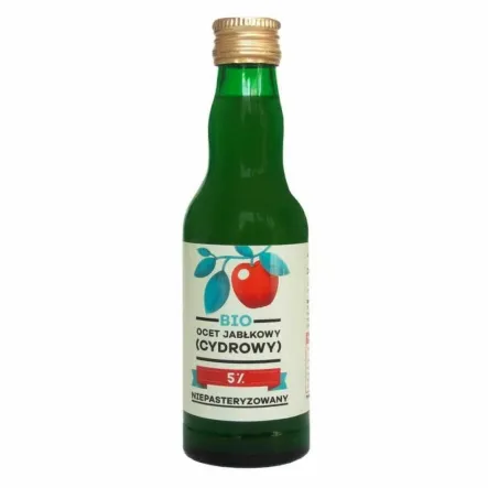 Ocet Jabłkowy (Cydrowy) Niepasteryzowany BIO 5% 200 ml - Pięć Przemian