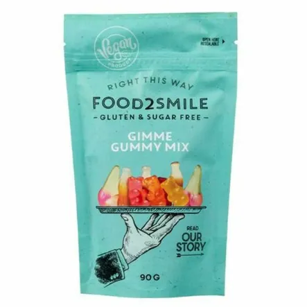 Żelki Bez Dodatku Cukru Bezglutenowe Wegańskie Gimmy Gummy Mix 90 g - Food2Smile