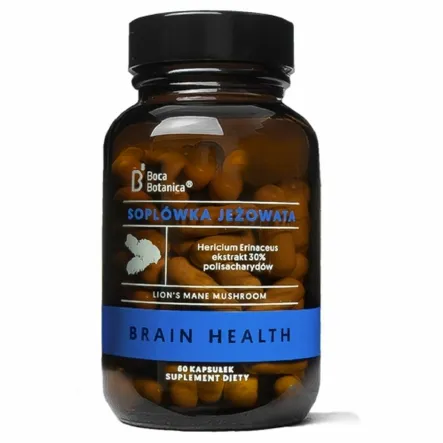 Soplówka Jeżowata Hericium Erinaceus 30% 60 kapsułek - Boca Botanica