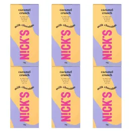 6 x Czekolada Mleczna z Karmelem Caramel Crunch 75 g - Nicks