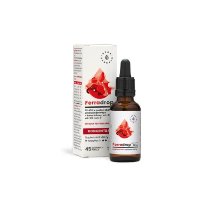 Ferradrop Żelazo + Kwas Foliowy Koncentrat Krople 30 ml Aura Herbals