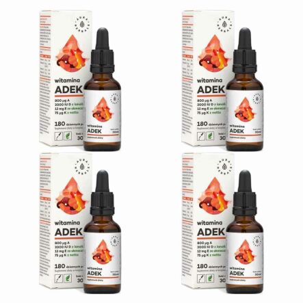 4 x Witamina ADEK Krople 30 ml - Aura Herbals