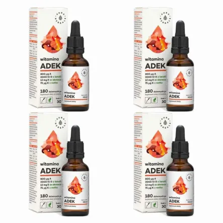 4 x Witamina ADEK Krople 30 ml - Aura Herbals