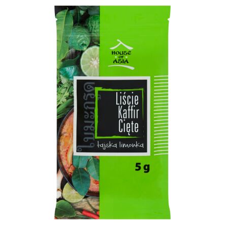 Liście Limonki Kaffir Cięte 5 g - House of Asia - Przecena Krótka Data Minimalnej Trwałości