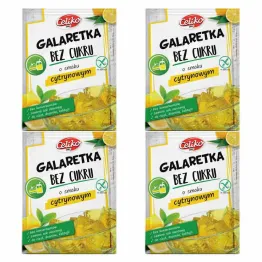 Zestaw 4 x Galaretka o Smaku Cytrynowym Bez Dodatku Cukru Bezglutenowa 14 g - Celiko