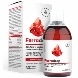 Ferradrop Żelazo w Płynie+ Kwas Foliowy 500 ml - Aura Herbals