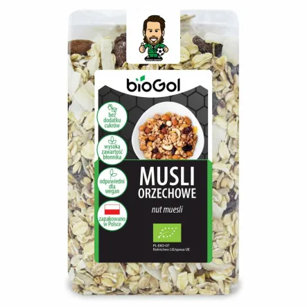 Musli Orzechowe Bio 300 g - Biogol - Przecena Krótka Data Minimalnej Trwałości