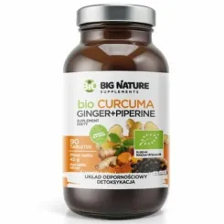 Tabletki Curcuma Ginger Piperine BIO 90 Sztuk - Big Nature
