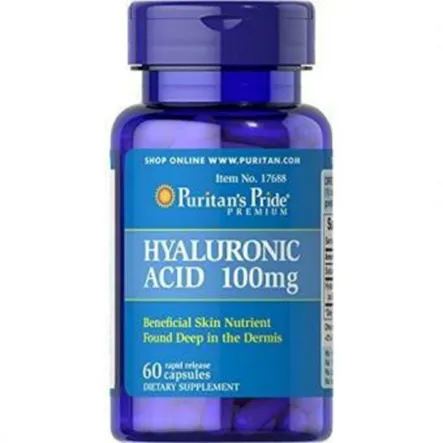 Kwas Hialuronowy 100 mg 60 Kapsułek Puritan's Pride Przecena Krótka Data Minimalnej Trwałości