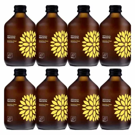 8 x Kombucha  Kurkuma + Imbir BIO Organiczna Herbata Fermentowana i Żywa 330 ml - Vigo