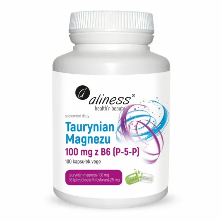 Taurynian Magnezu 100 mg B6 100 Kapsułek Aliness