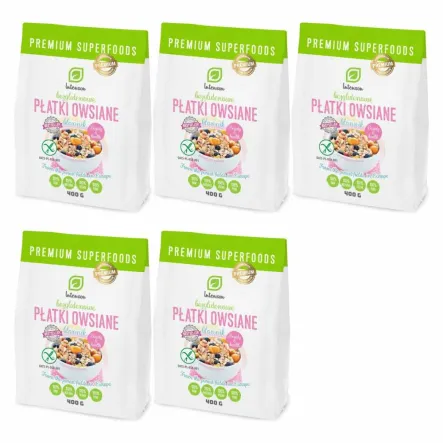 Zestaw 5 x Bezglutenowe Płatki Owsiane 400 g Intenson