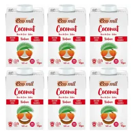 6 x Napój Kokosowy Bez Dodatku Cukru Bio 500 ml - Ecomil
