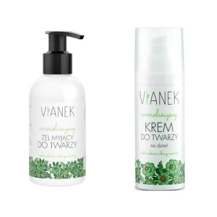 Zestaw Normalizujący Żel Do Mycia Twarzy 150 ml - Vianek + Vianek Normalizujący Krem Do Twarzy Na Dzień 50 ml - Sylveco