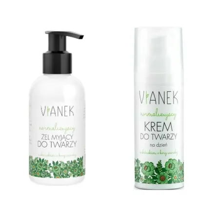 Zestaw Normalizujący Żel Do Mycia Twarzy 150 ml - Vianek + Vianek Normalizujący Krem Do Twarzy Na Dzień 50 ml - Sylveco