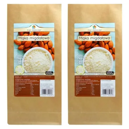 2 x Mąka Migdałowa Bezglutenowa 1 kg - Pięć Przemian