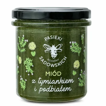 Miód z Tymiankiem i Podbiałem 430 g - Pasieki Sadowskich