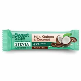 Baton Mleczna Czekolada, Quinoa i Kokos Bez Dodatku Cukru 25 g - Sweet&Safe