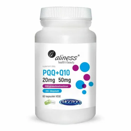 PQQ MGCPQQ® 20 mg+Q10 50 mg 60 Kapsułek Vege - Aliness