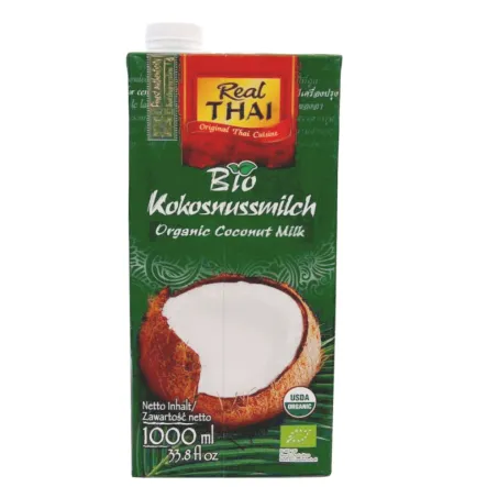 Mleko Kokosowe EKO UHT Ekstrakt Kokosowy 85% 1 l - Real Thai