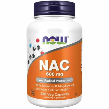 NAC - N-Acetylocysteina 600 mg  250 Kapsułek - NOW